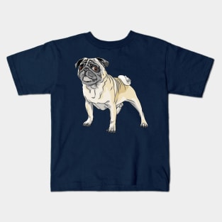 angry dog fawn pug breed Kids T-Shirt